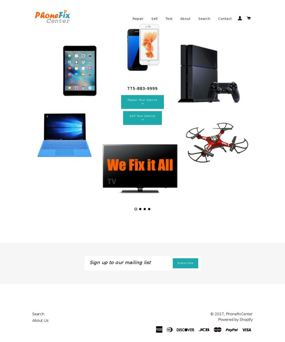 phonefixcenter.com shopify website screenshot