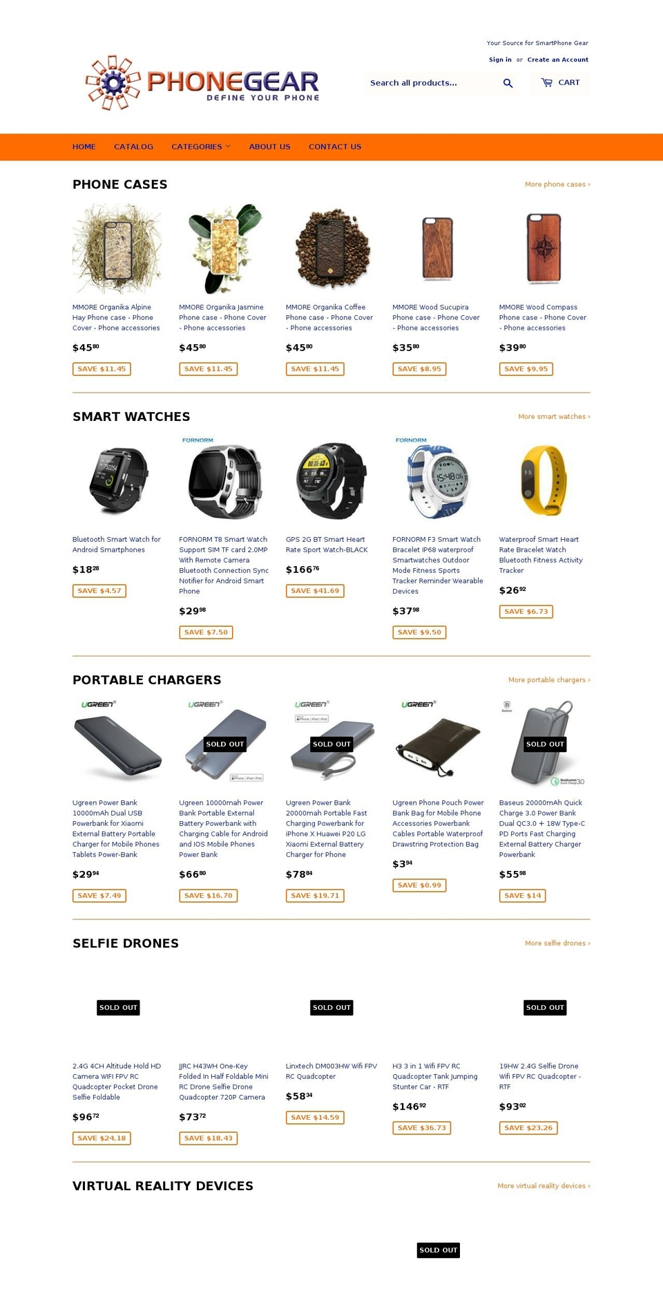 phonegear.ca shopify website screenshot