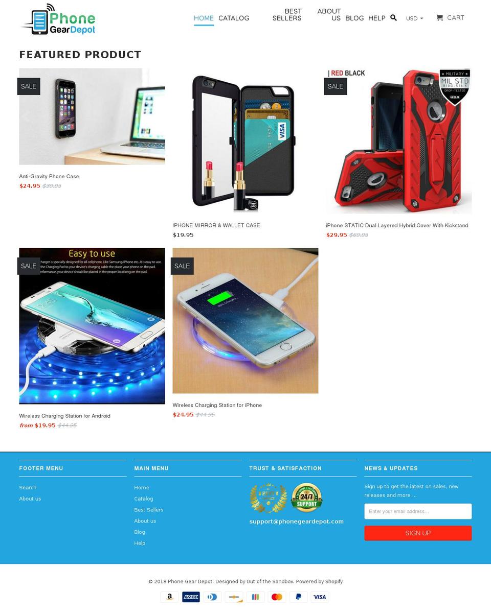 phonegeardepot.com — Shopify storefront screenshot