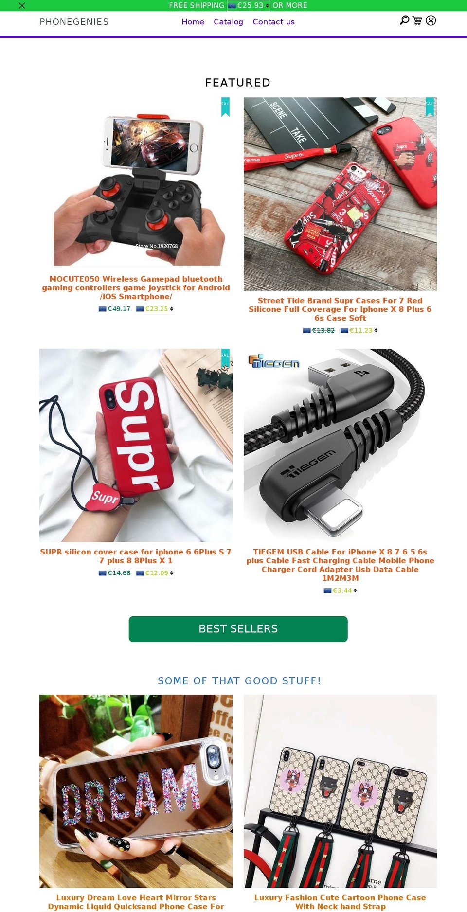 phonegenies.com — Shopify storefront screenshot