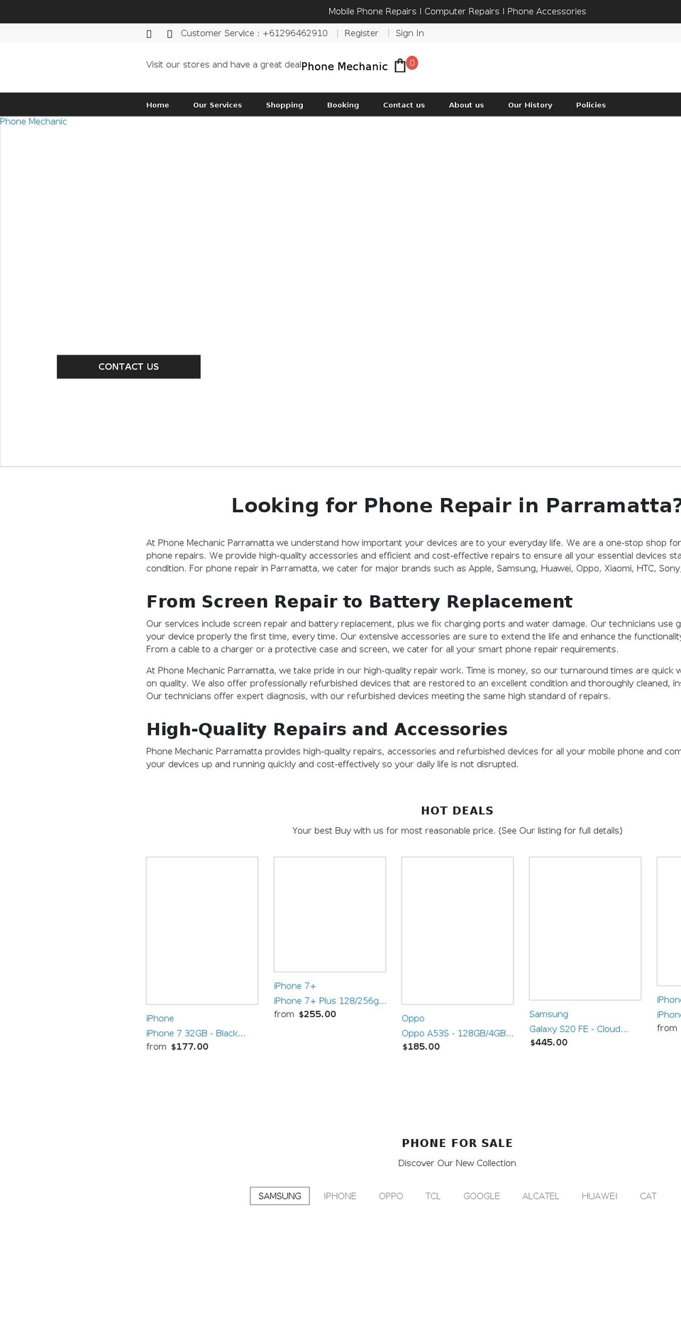 phonemechanic.com.au shopify website screenshot