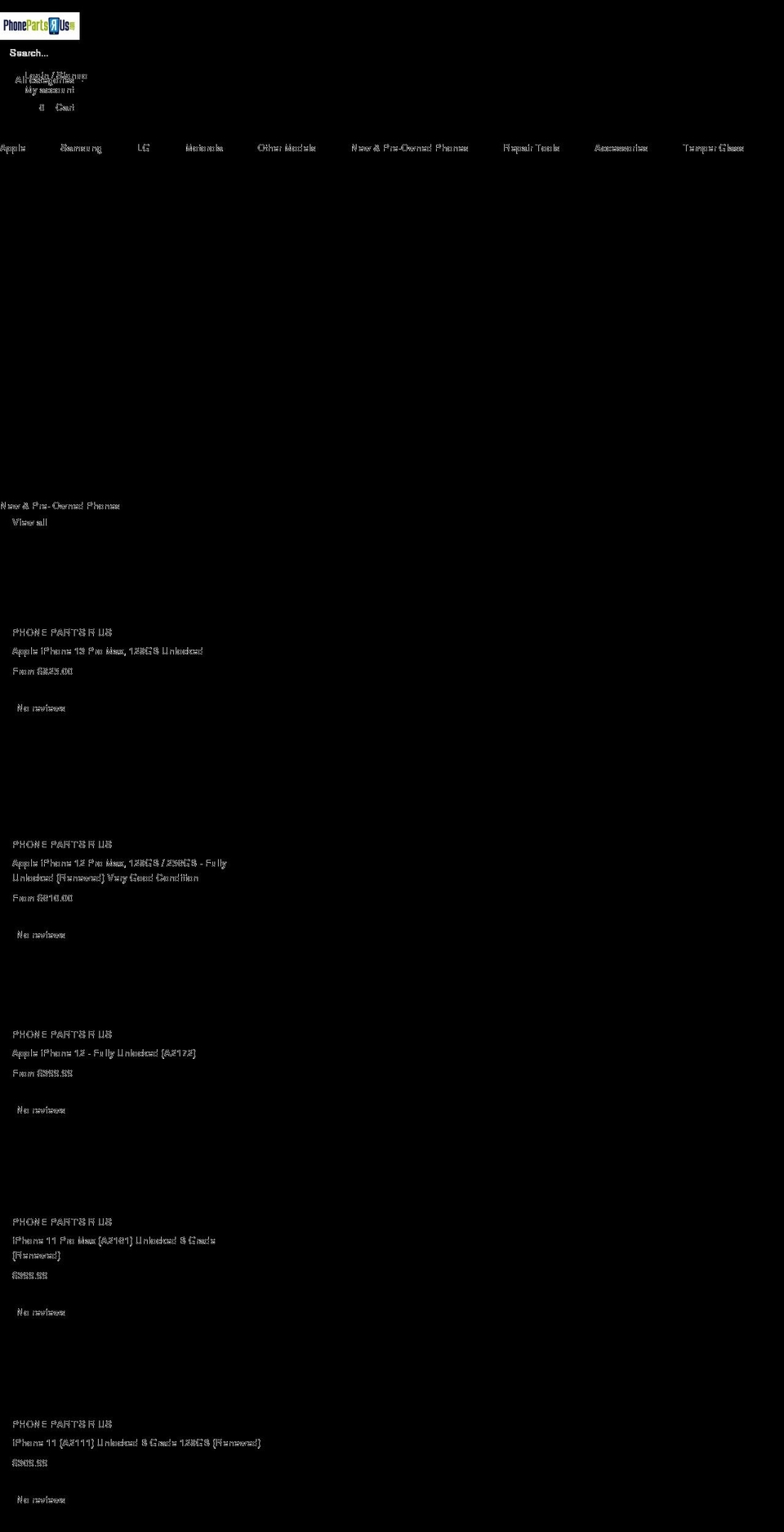 phonepartsrus.com shopify website screenshot
