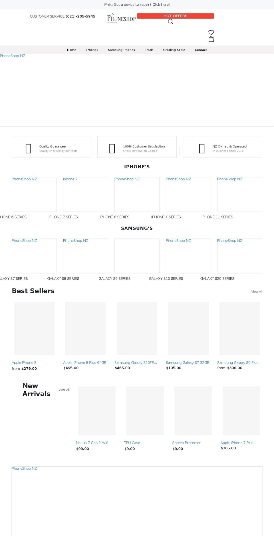 phoneshop.co.nz shopify website screenshot