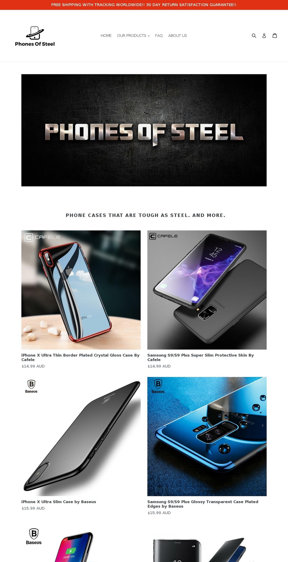 phonesofsteel.com — Shopify storefront screenshot