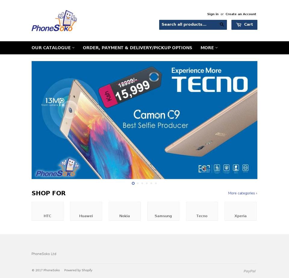 phonesoko.com shopify website screenshot