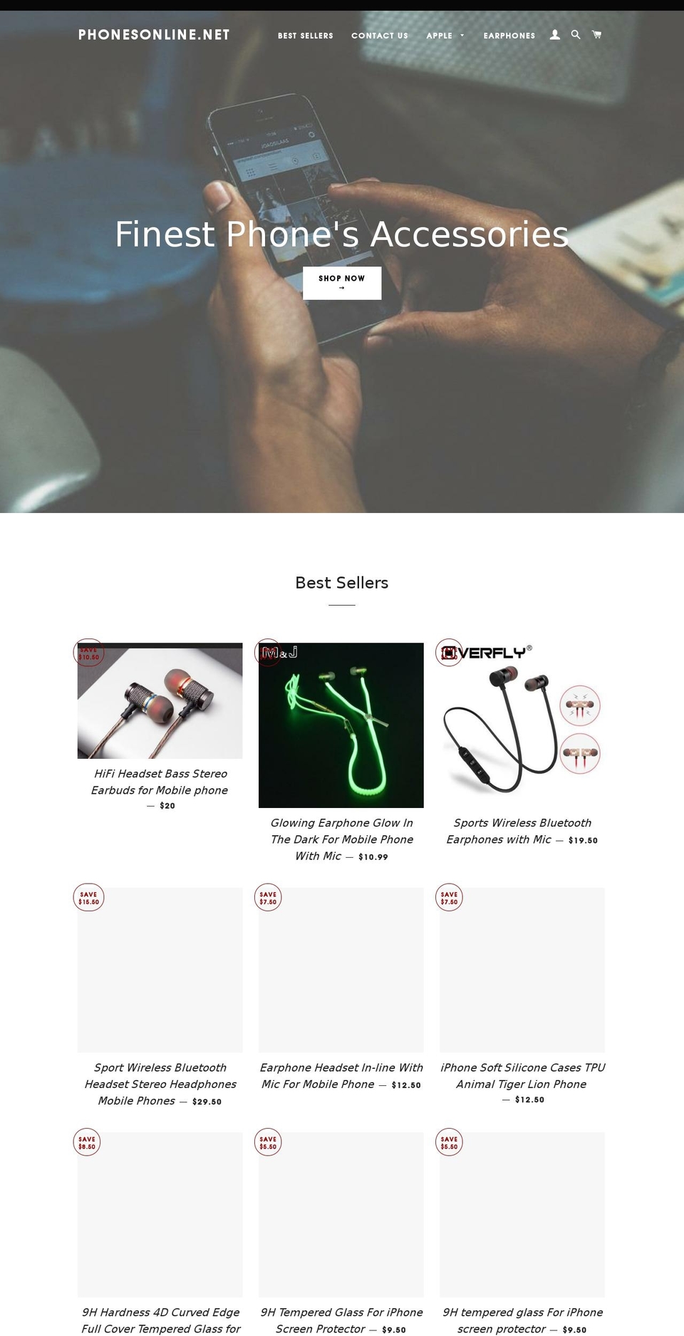 phonesonline.net shopify website screenshot