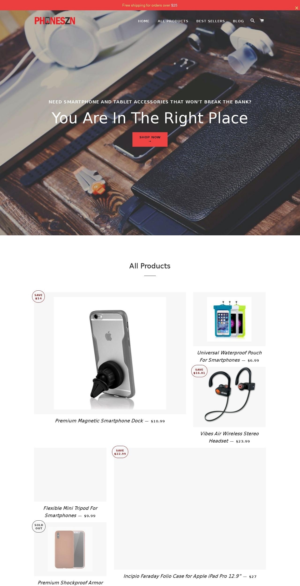 phoneszn.com shopify website screenshot