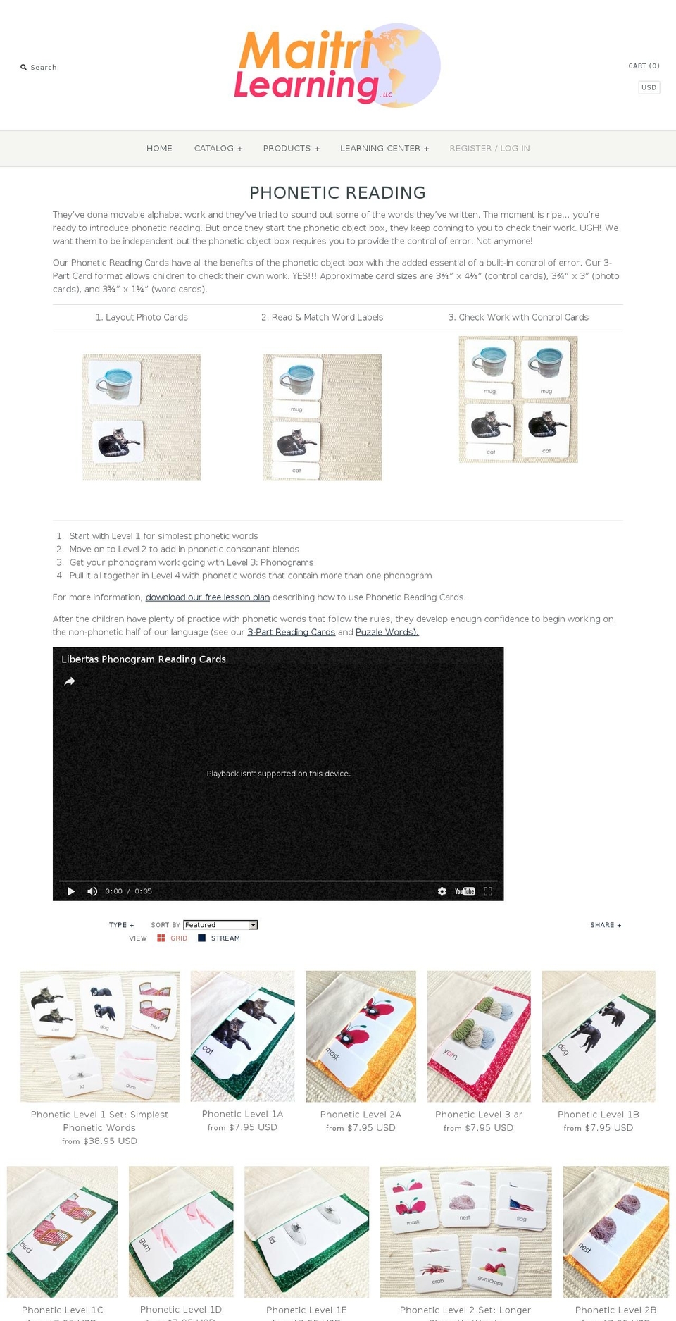 phoneticreading.com shopify website screenshot