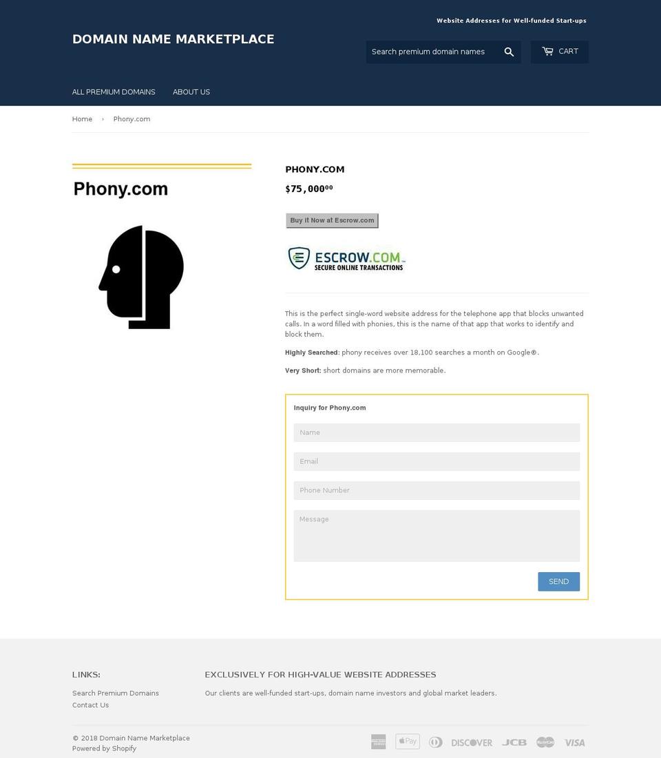 phony.com — Shopify storefront screenshot