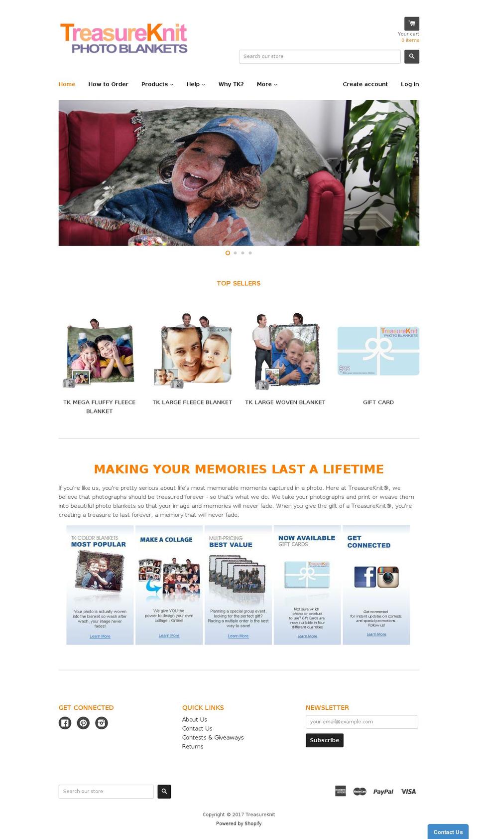 photoblanket.com shopify website screenshot