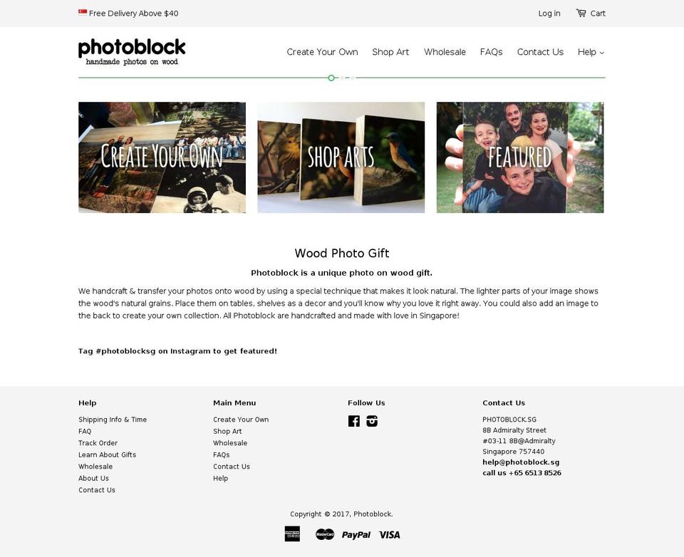 photoblock.myshopify.com shopify website screenshot