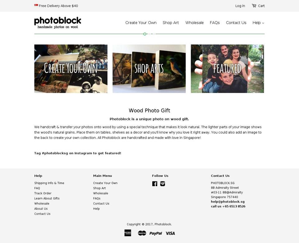 photoblock.sg shopify website screenshot