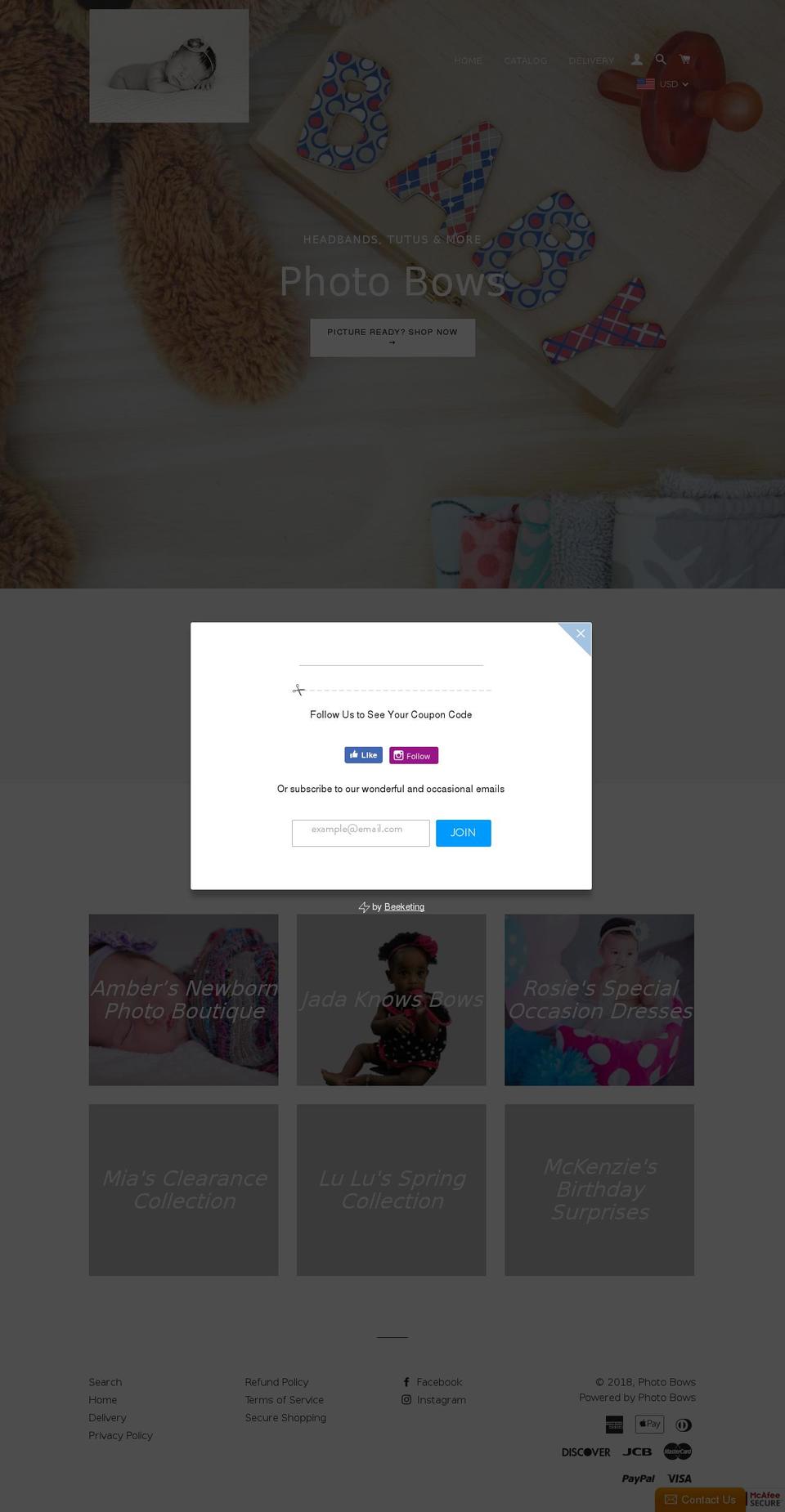 photobows.com — Shopify storefront screenshot