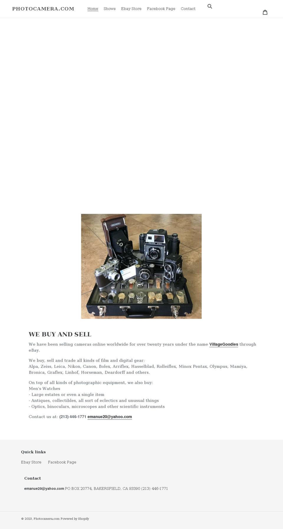 photocamera.com shopify website screenshot