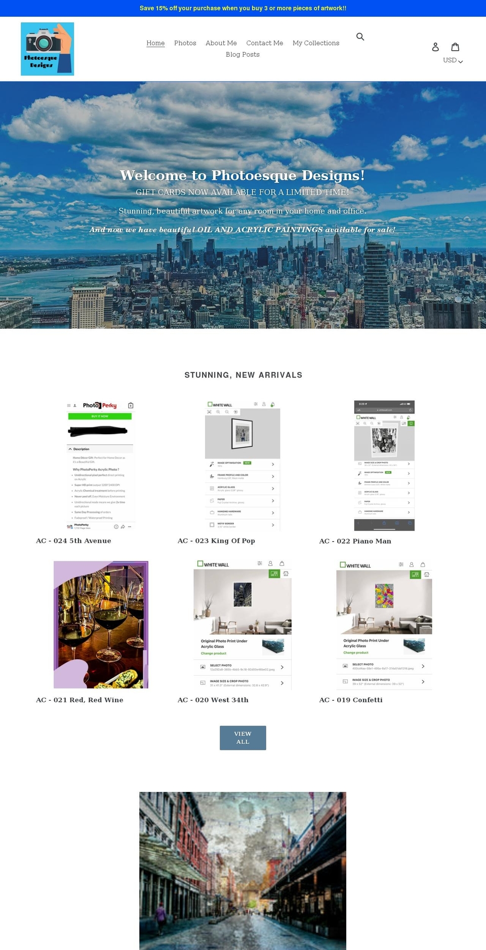photoesquedesigns.com shopify website screenshot