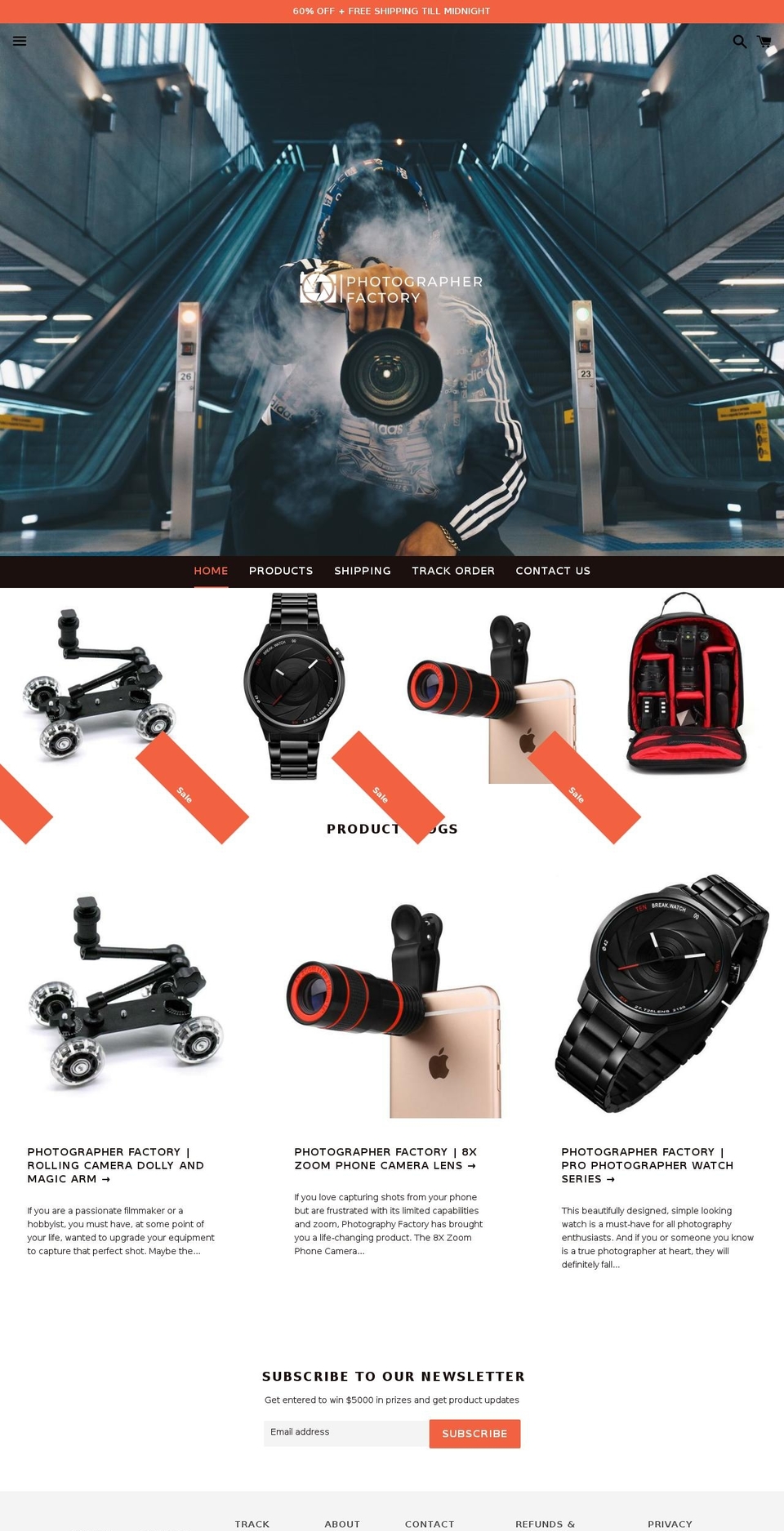 photographerfactory.com — Shopify storefront screenshot