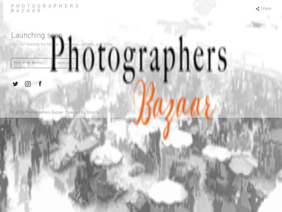 photographersbazaar.com — Shopify storefront screenshot