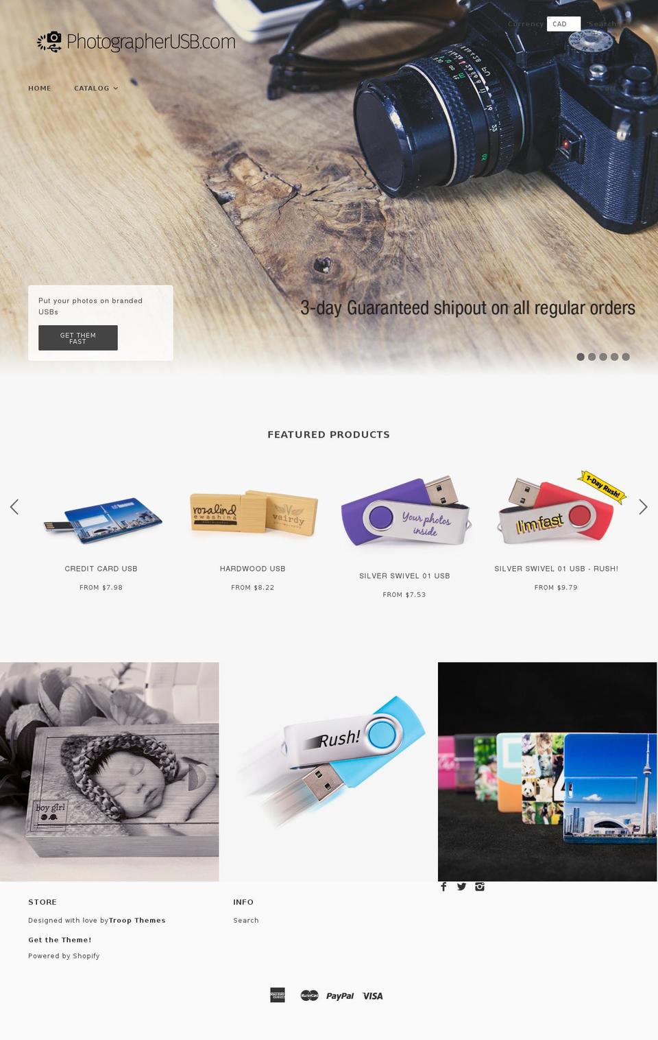 photographerusb.com shopify website screenshot
