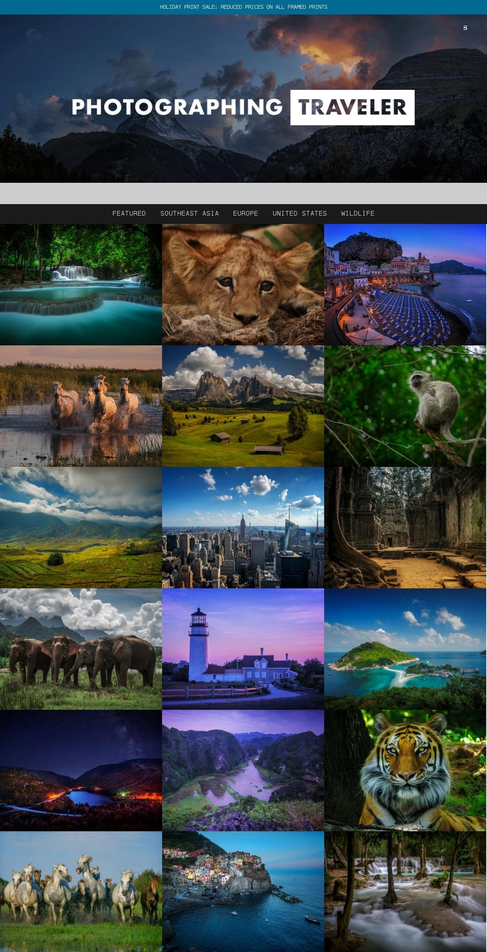 photographingtraveler.com — Shopify storefront screenshot