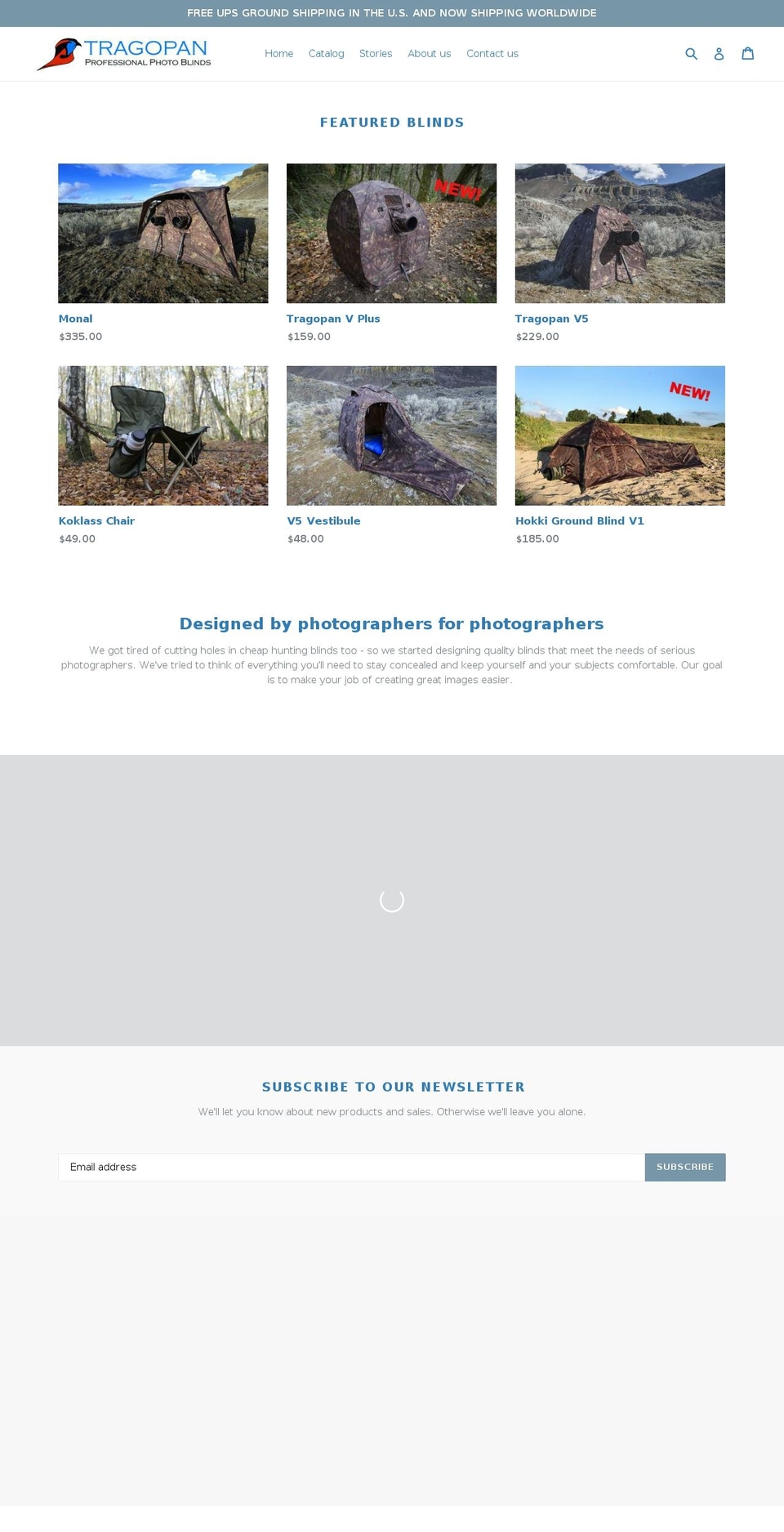 photographyblinds.net shopify website screenshot