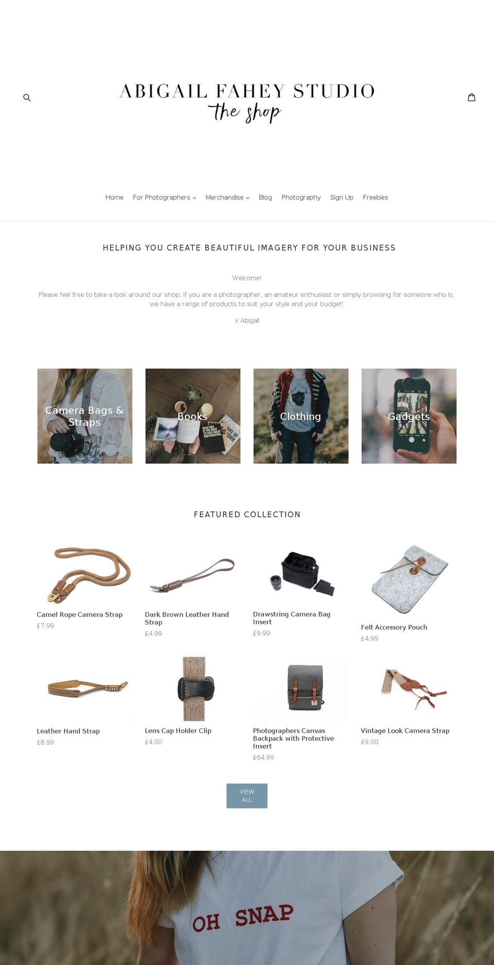 photographygiftshop.com — Shopify storefront screenshot