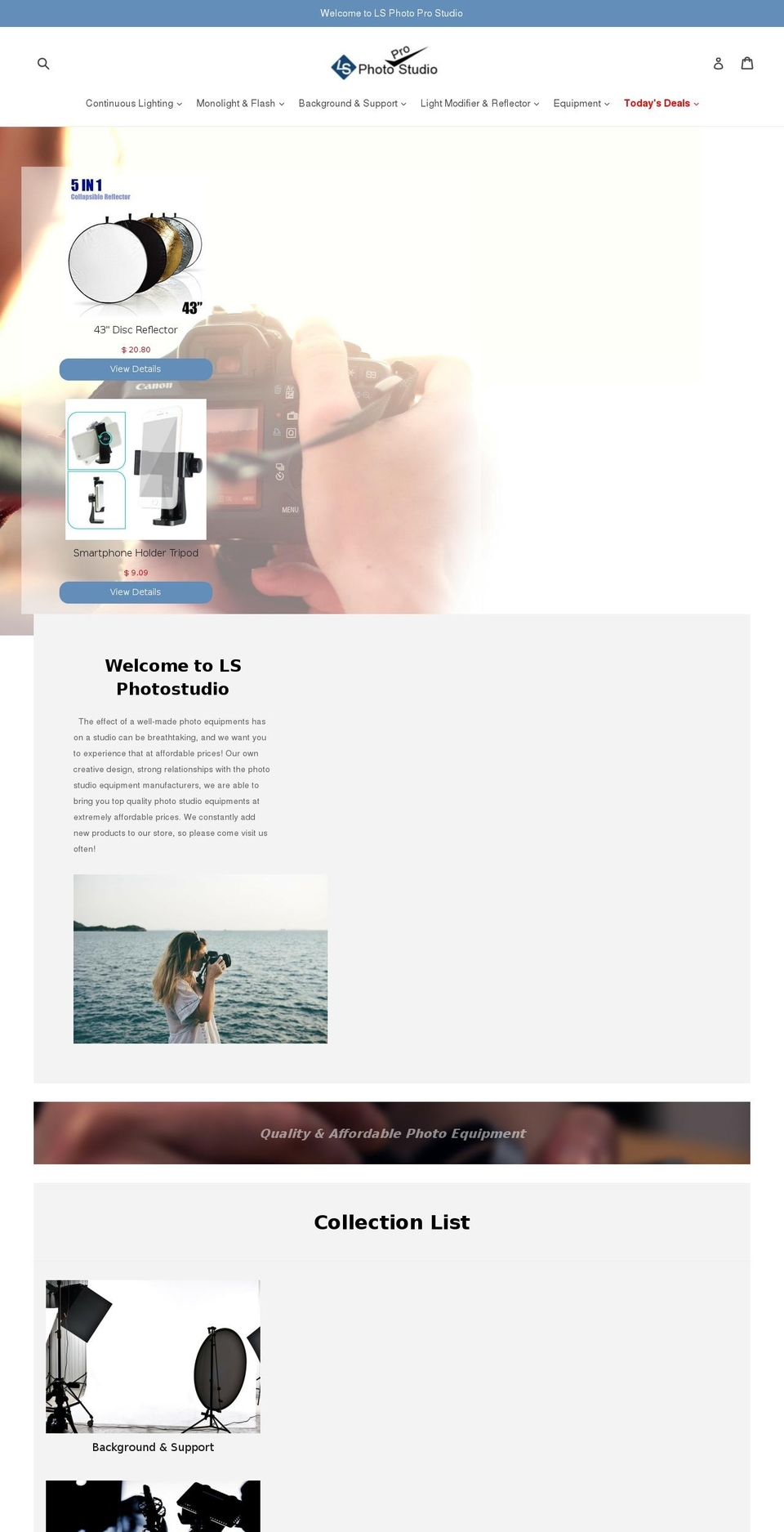 photographylight.us shopify website screenshot