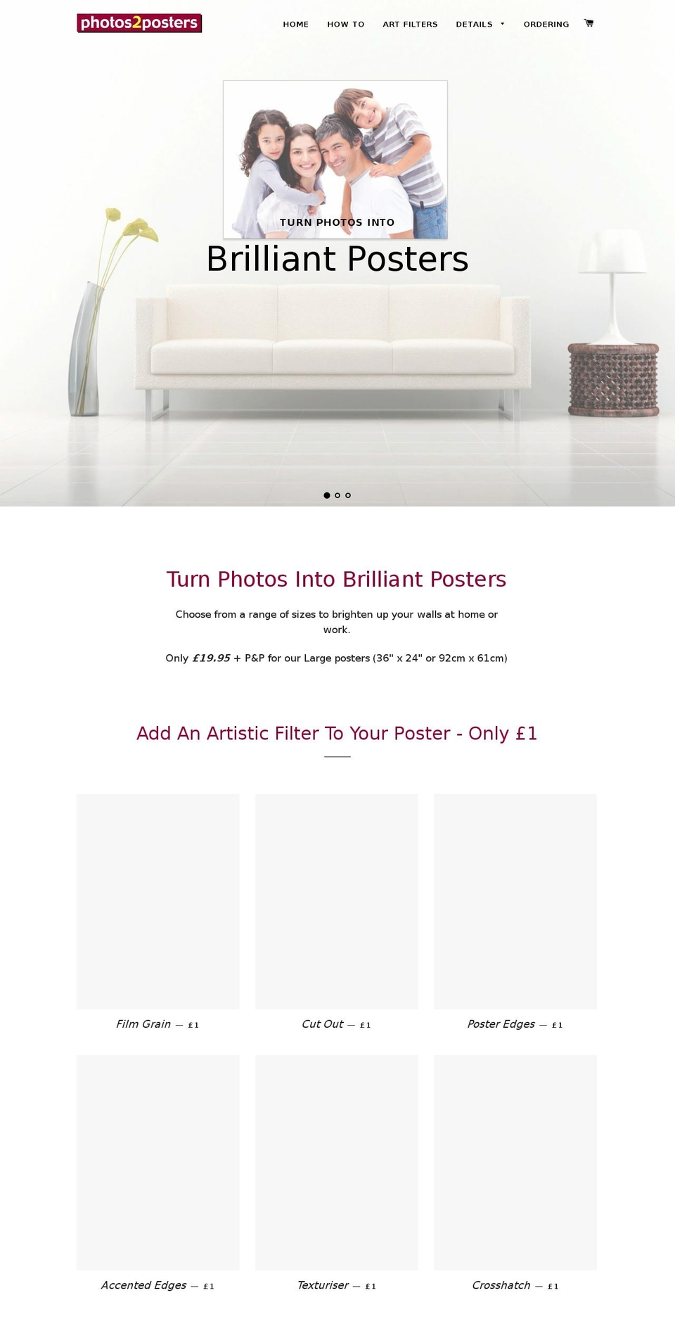 photos2posters.com — Shopify storefront screenshot