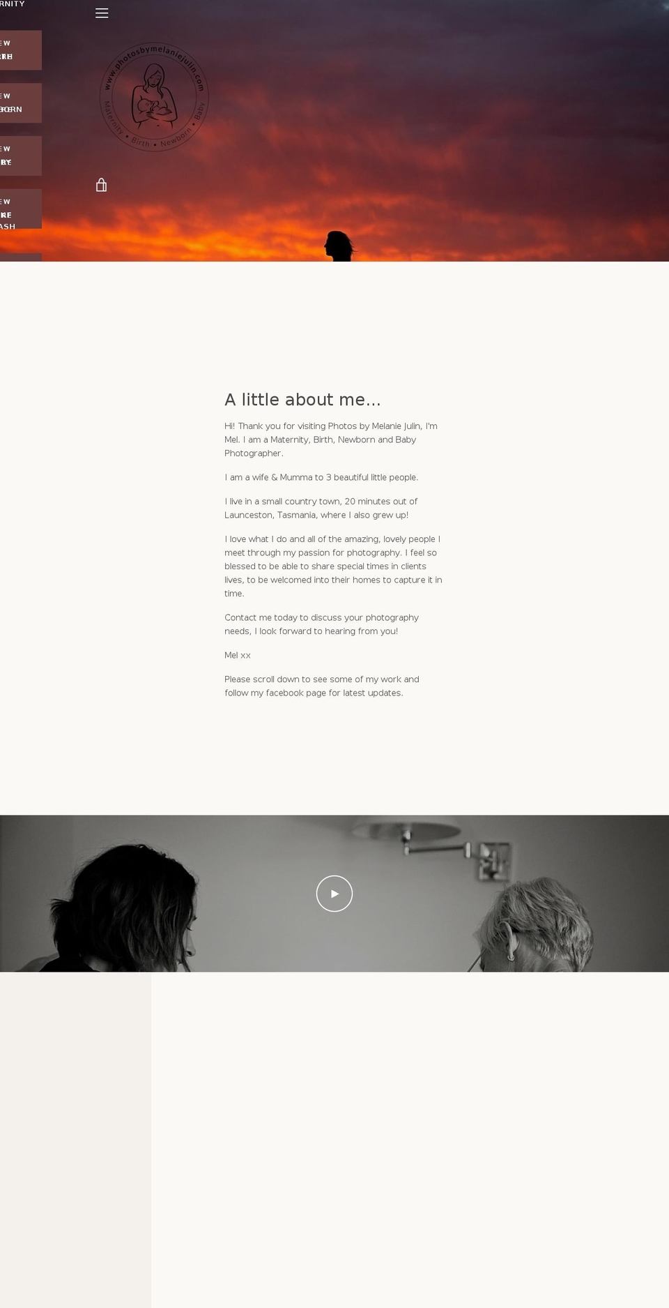 photosbymelaniejulin.com shopify website screenshot
