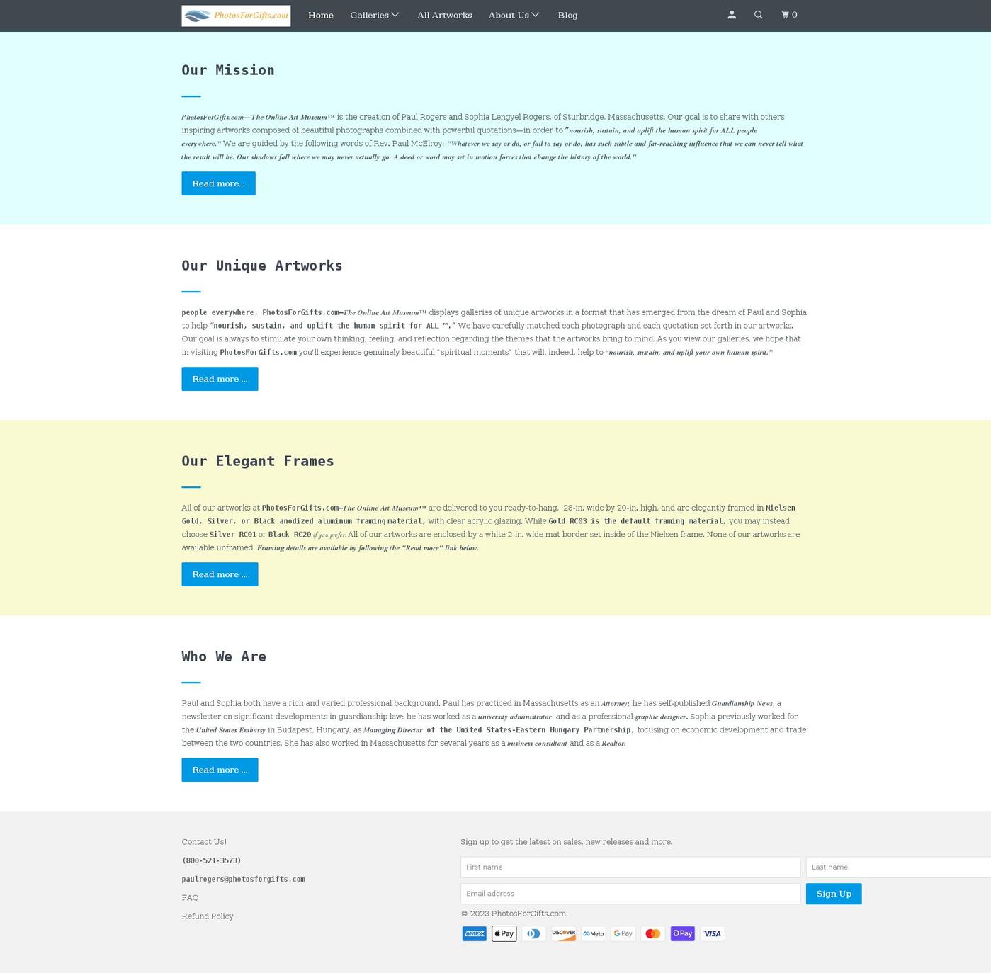 photosforgifts.com shopify website screenshot