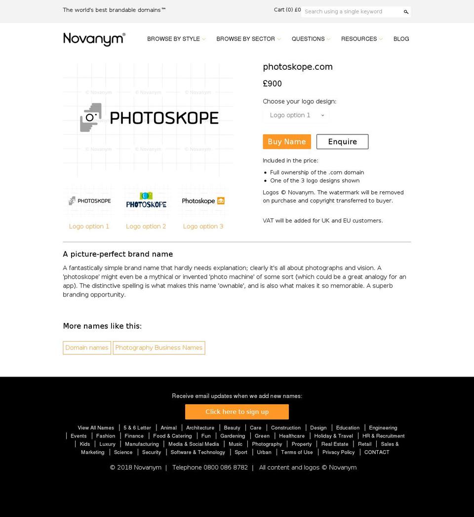 photoskope.com — Shopify storefront screenshot