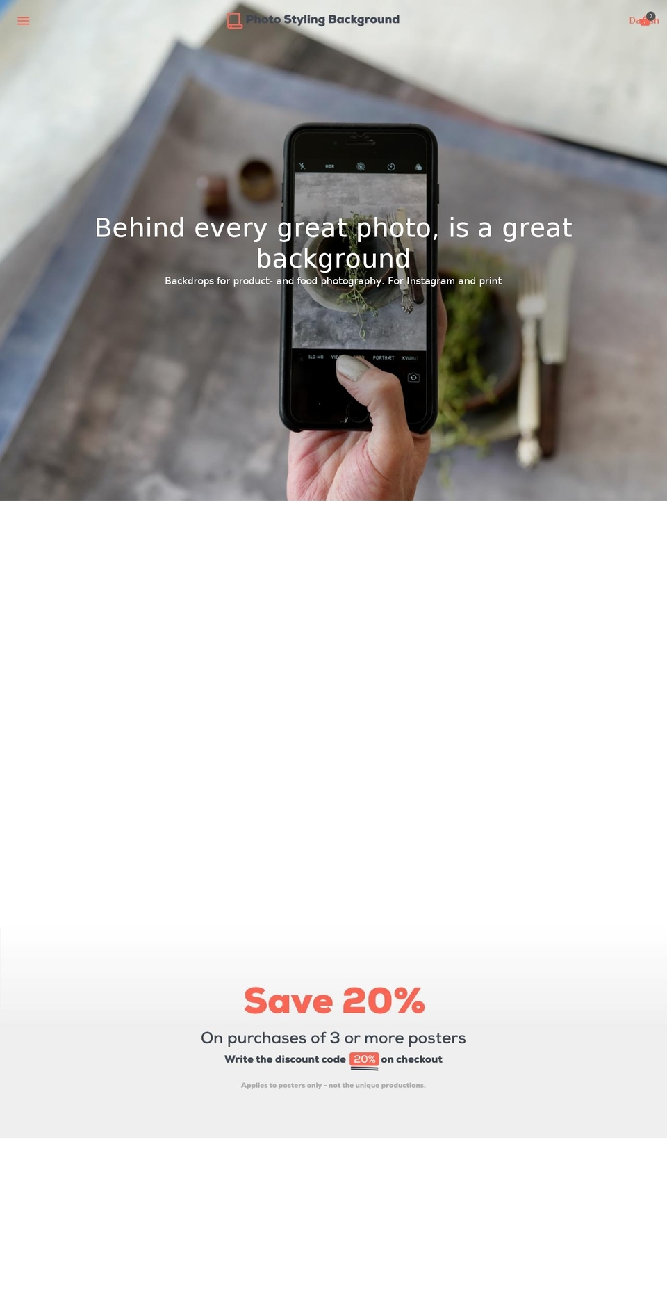 photostylingbackground.com — Shopify storefront screenshot
