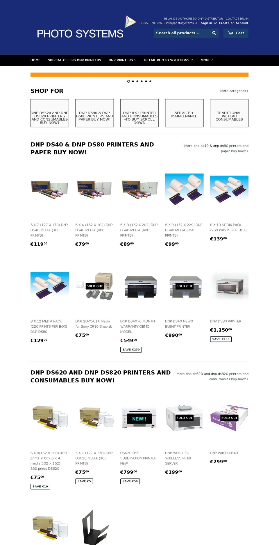 photosystems.ie shopify website screenshot