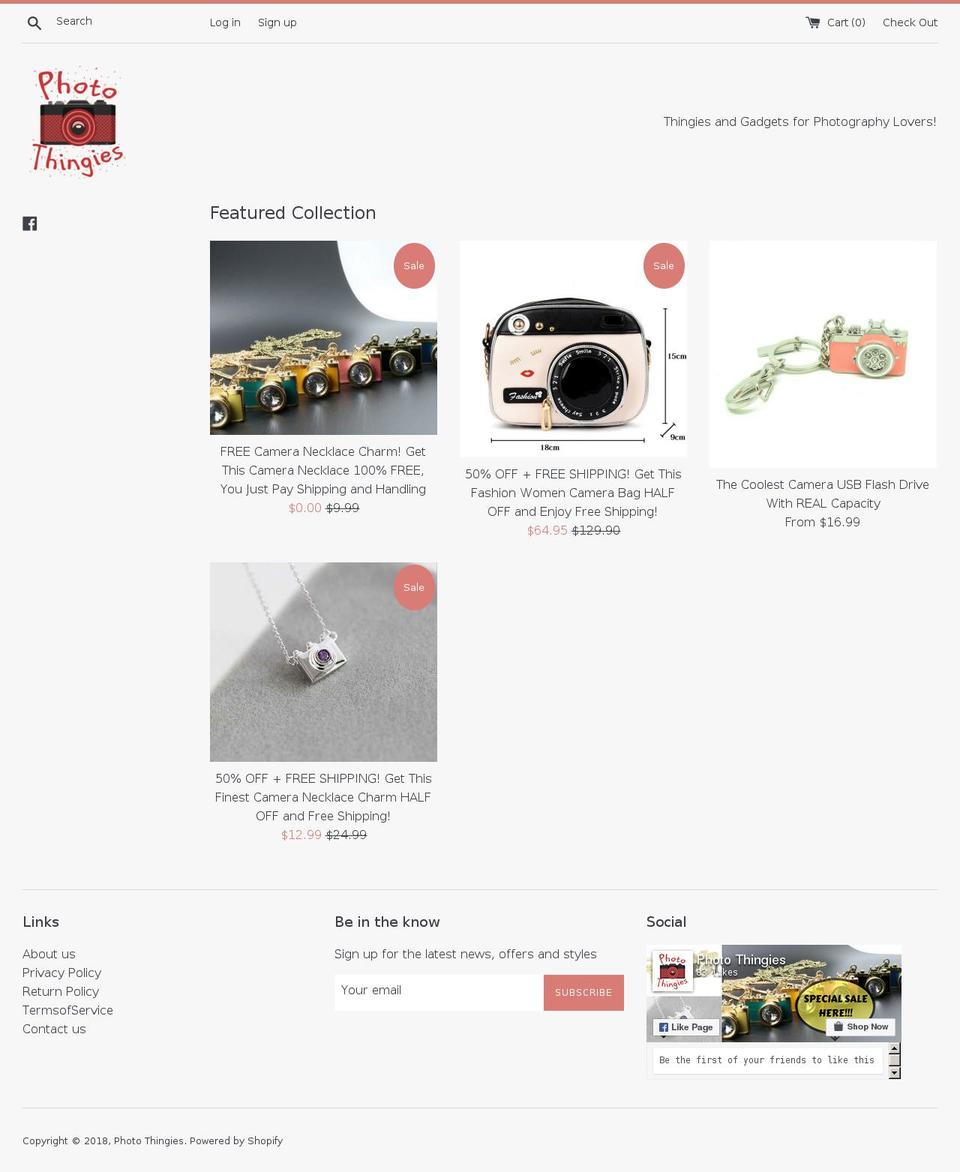 photothingies.com — Shopify storefront screenshot