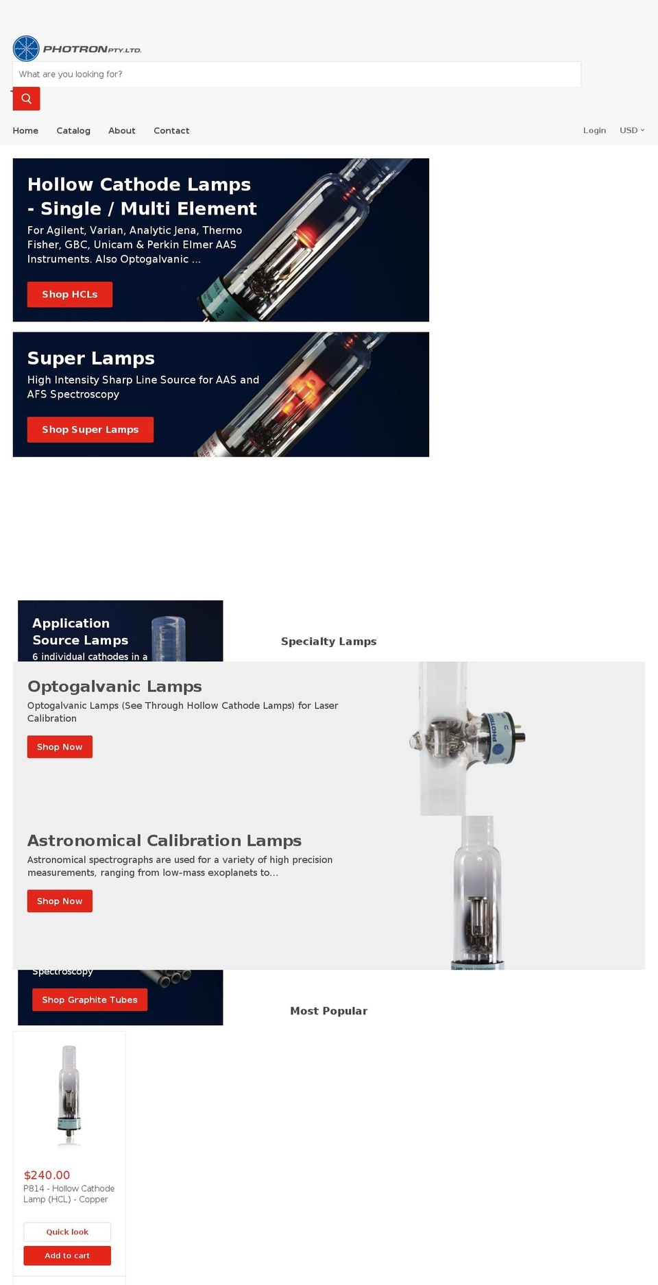 photronlamp.com shopify website screenshot
