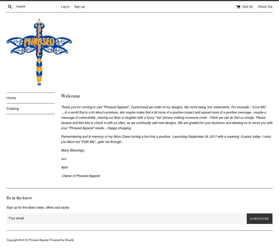 phrasedapparel.com shopify website screenshot