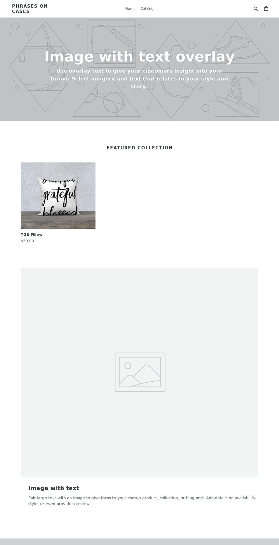 phrasesoncases.com shopify website screenshot