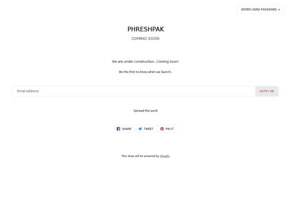 phreshpak.com — Shopify storefront screenshot