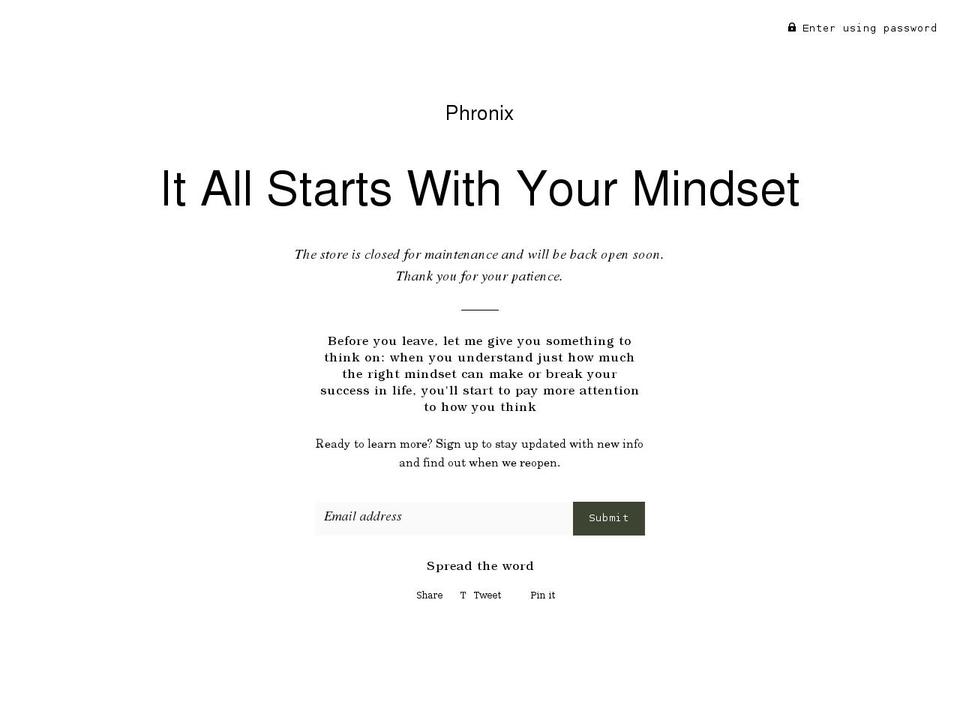 phronix.com shopify website screenshot