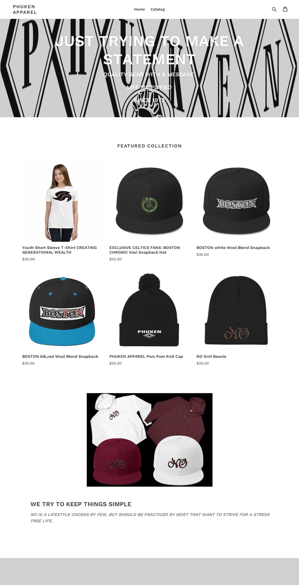 phukenapparel.com shopify website screenshot