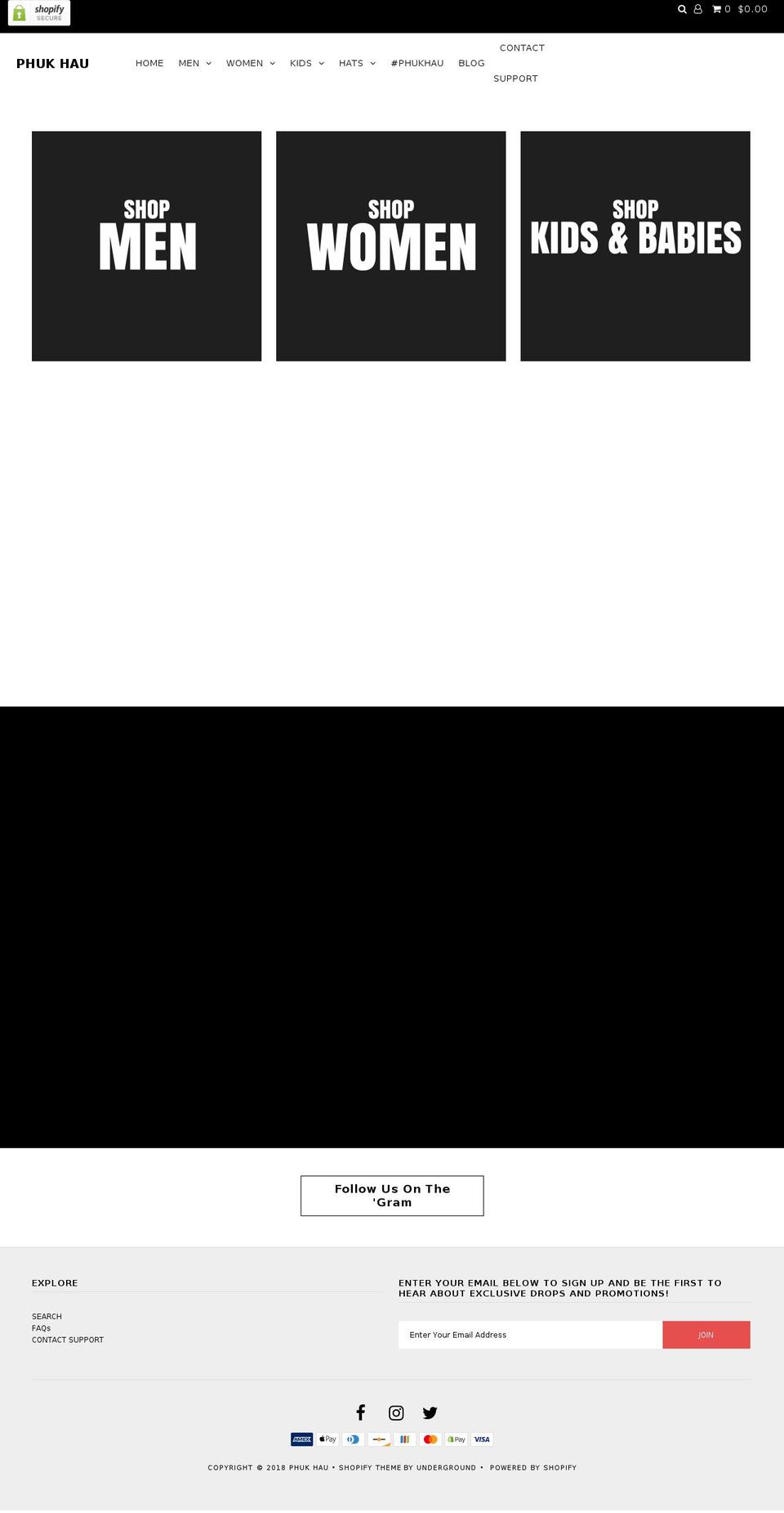 phukhau.com shopify website screenshot