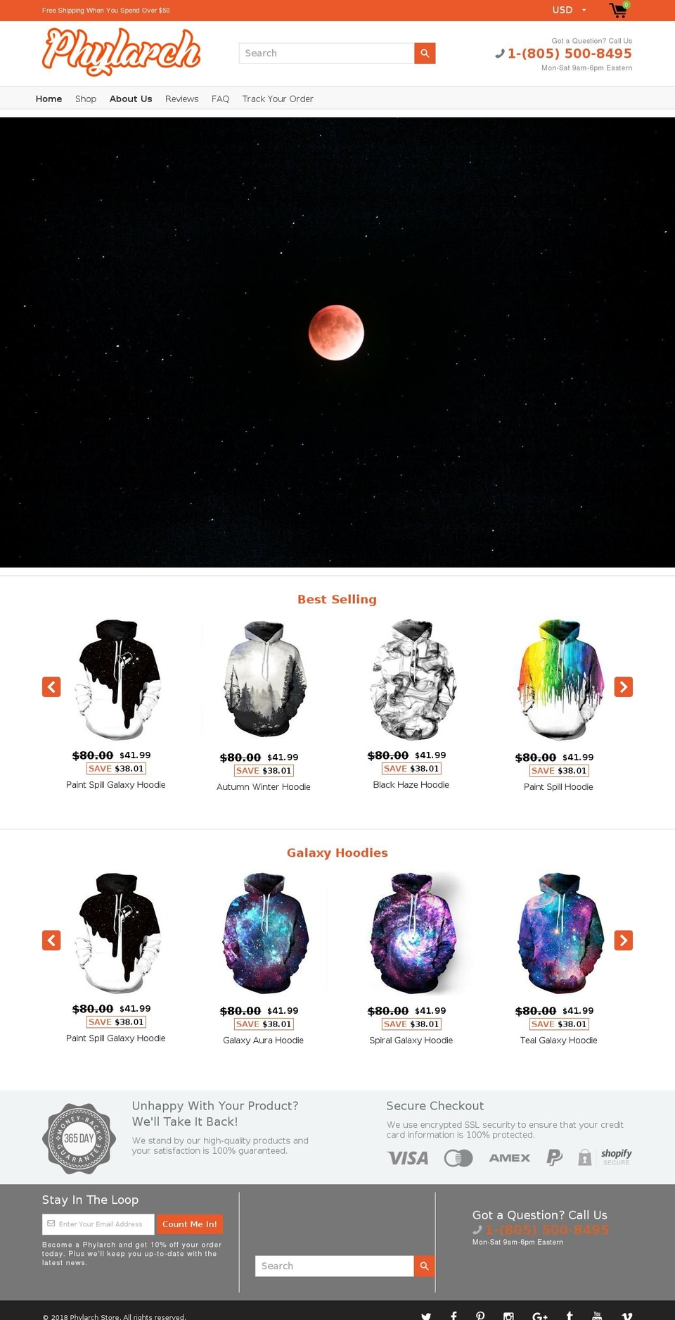 phylarch.com — Shopify storefront screenshot