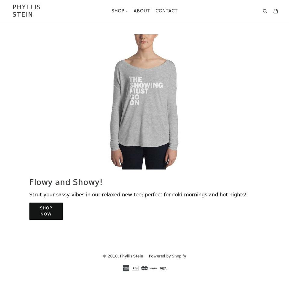 phyllisstein.com shopify website screenshot