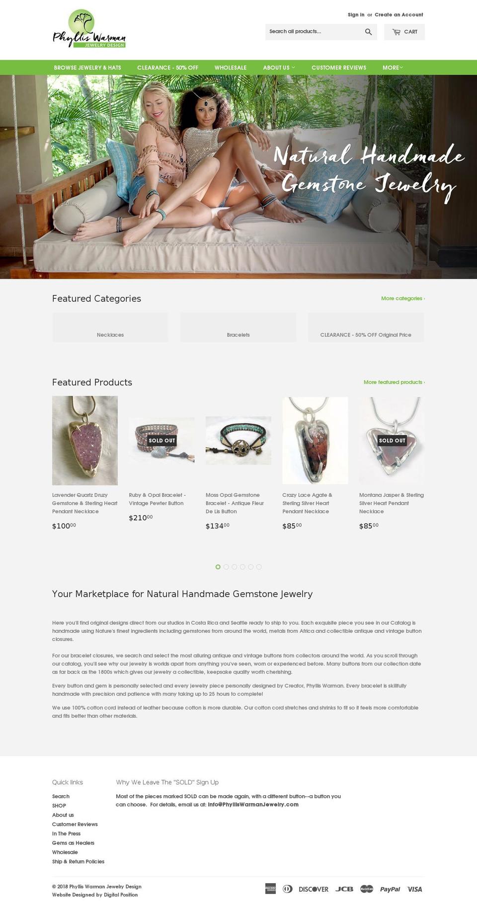 phylliswarmanjewelry.com — Shopify storefront screenshot