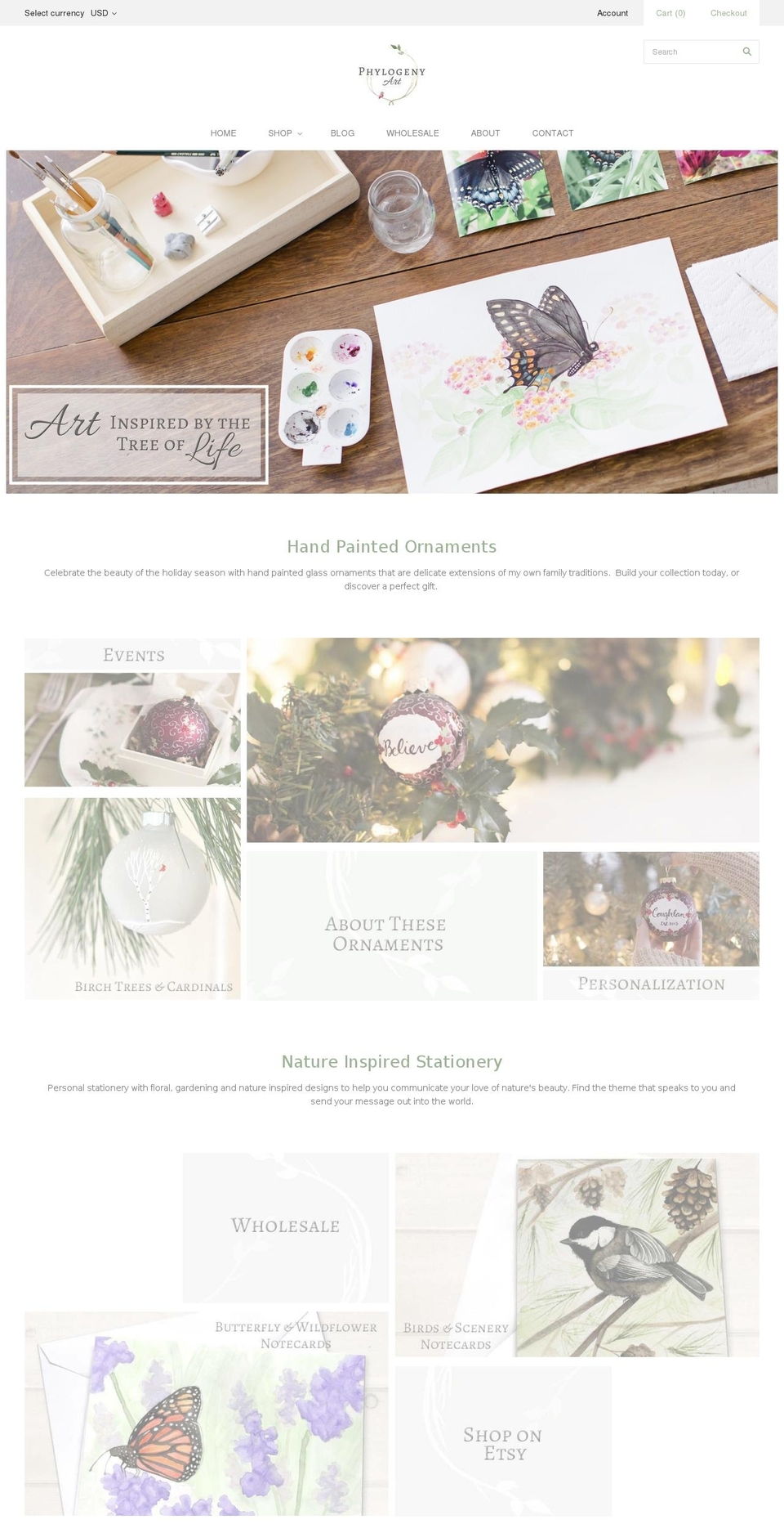 phylogenyart.com — Shopify storefront screenshot