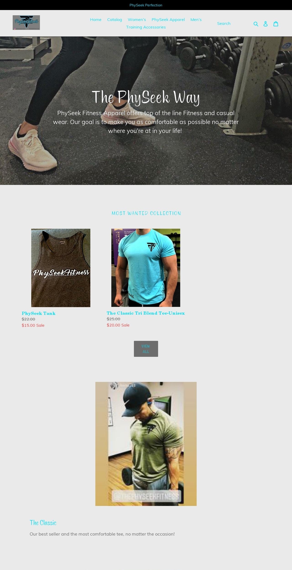 physeekfitness.com shopify website screenshot