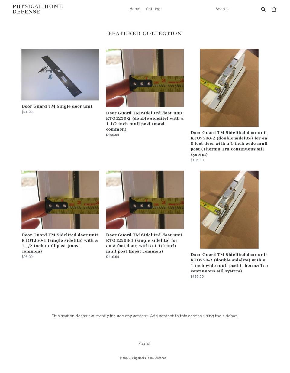 physical-home-defense.myshopify.com shopify website screenshot