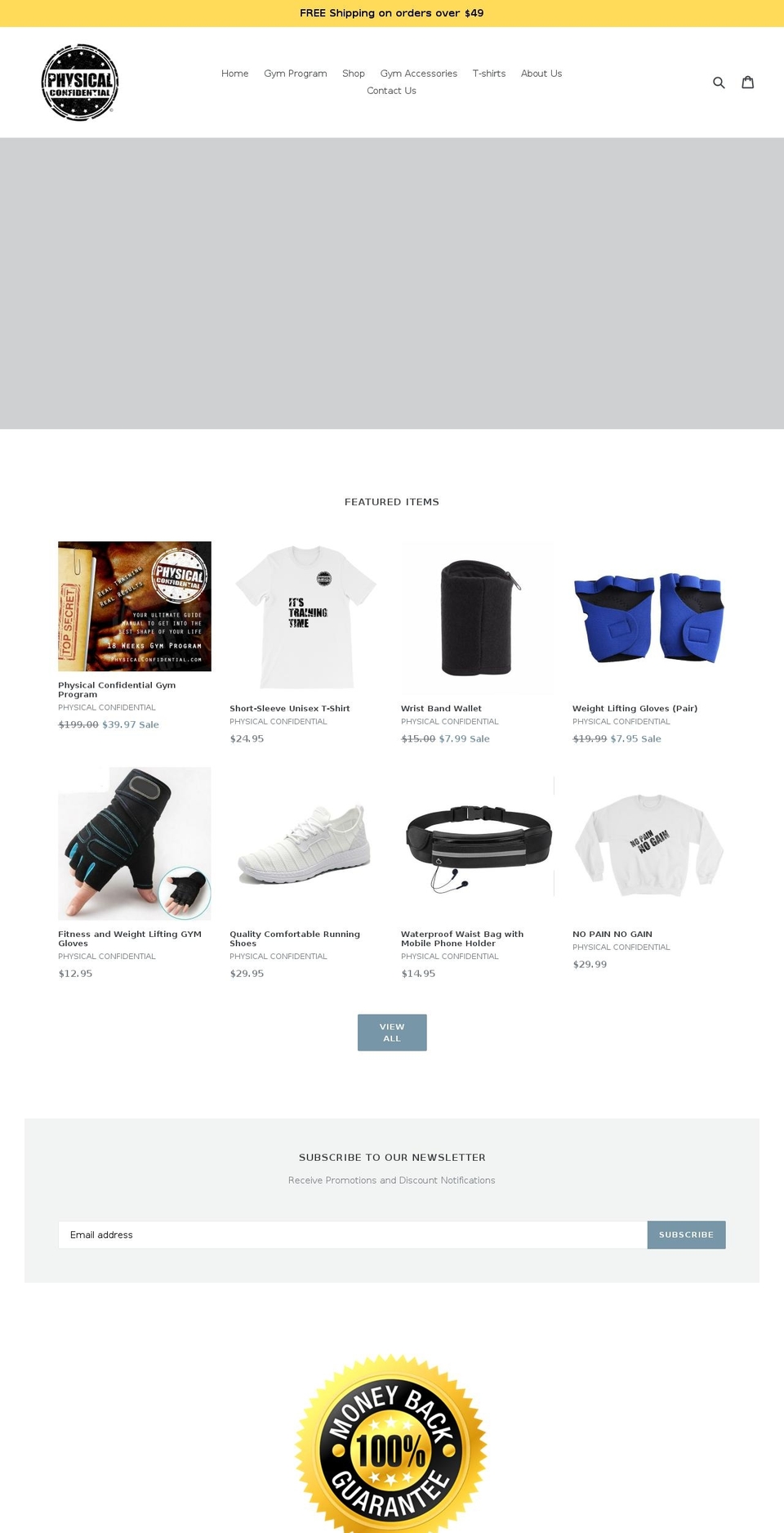 physicalconfidential.com — Shopify storefront screenshot