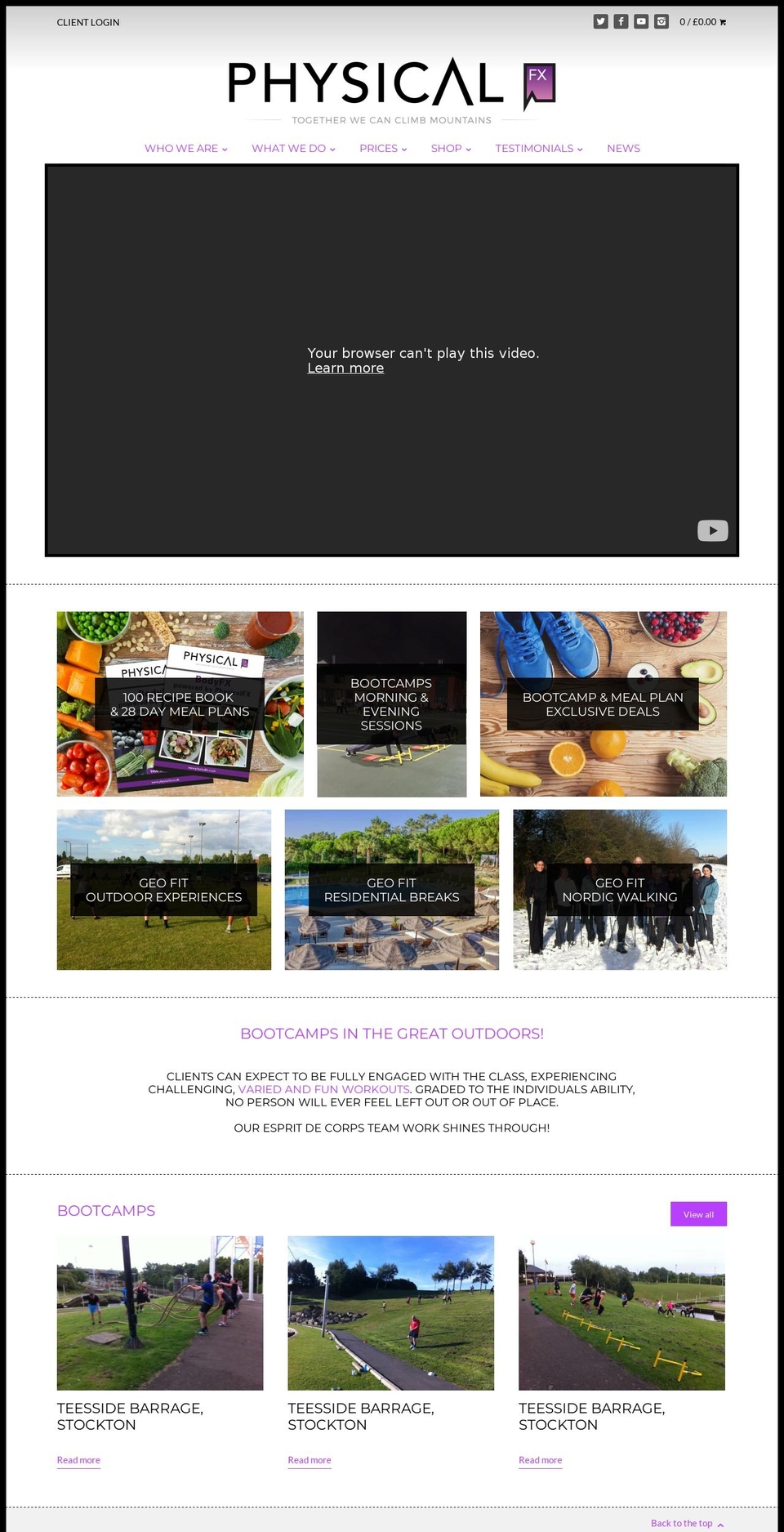 physicalfx.co.uk shopify website screenshot