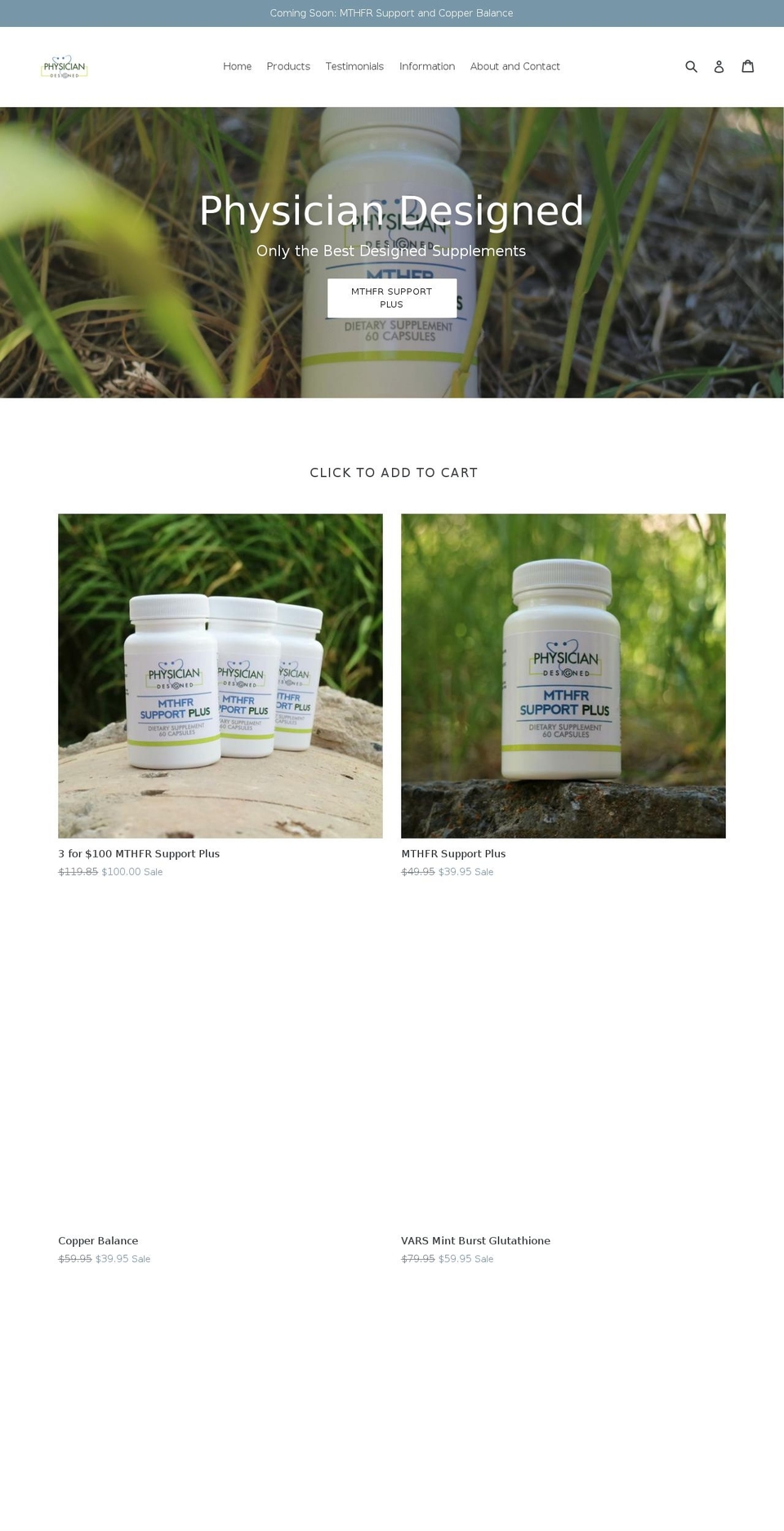 physiciandesigned.com shopify website screenshot