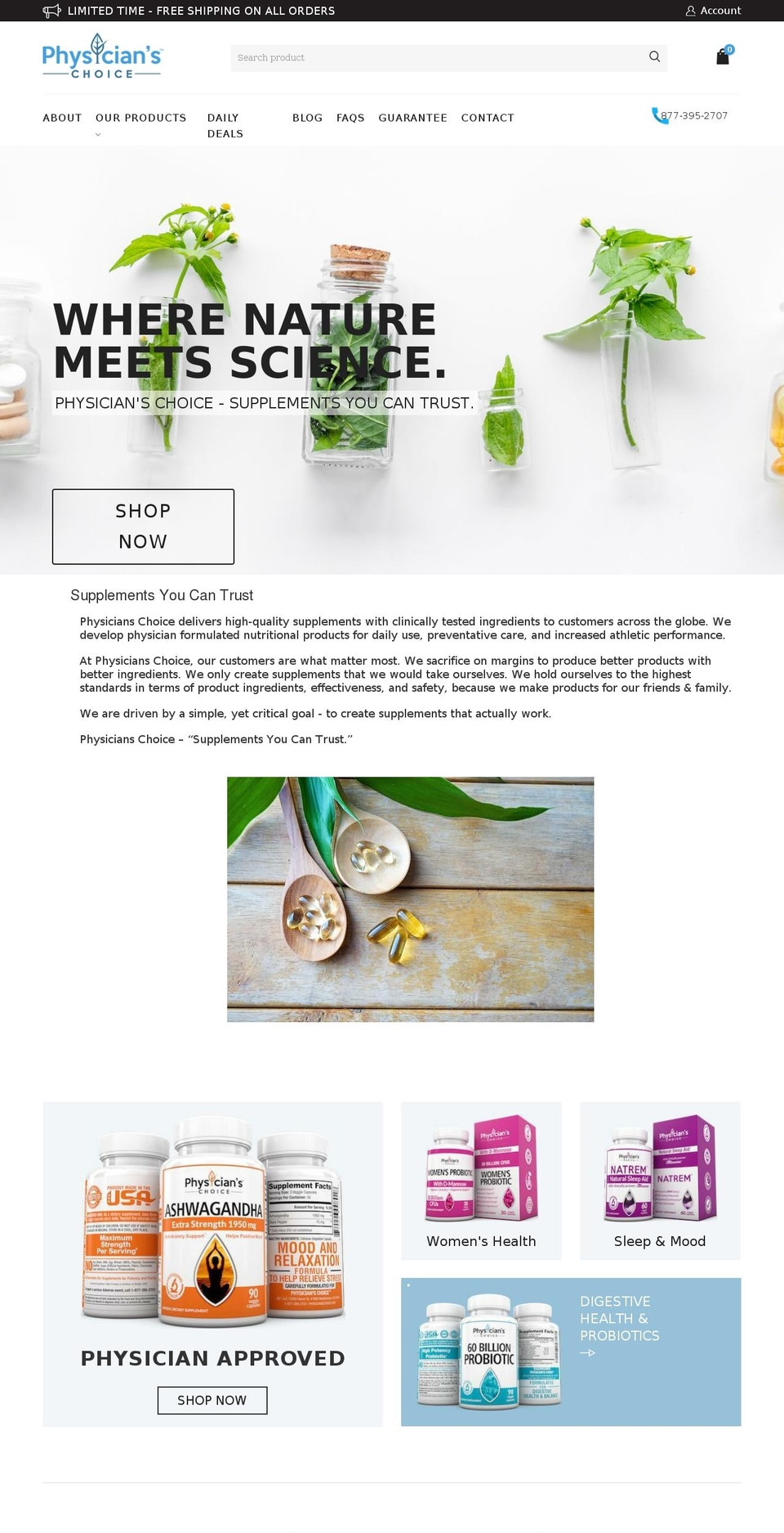 physicianschoice.com — Shopify storefront screenshot